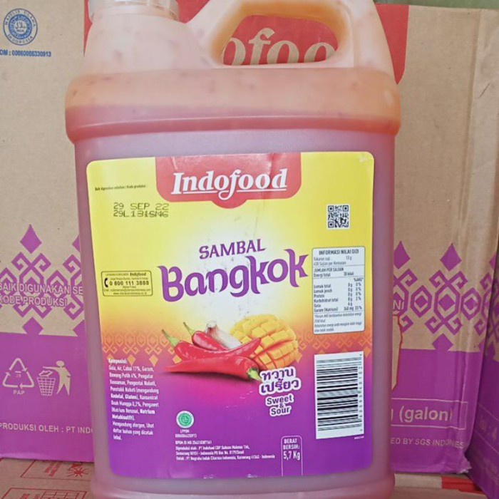 

Indofood Sambal Bangkok 6 Kg / Galon