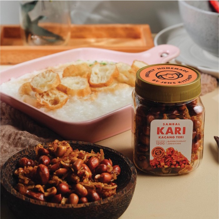 

Sambal Kacang Teri (Kari) Jens Kitchen 120G Pedas Gurih Enak