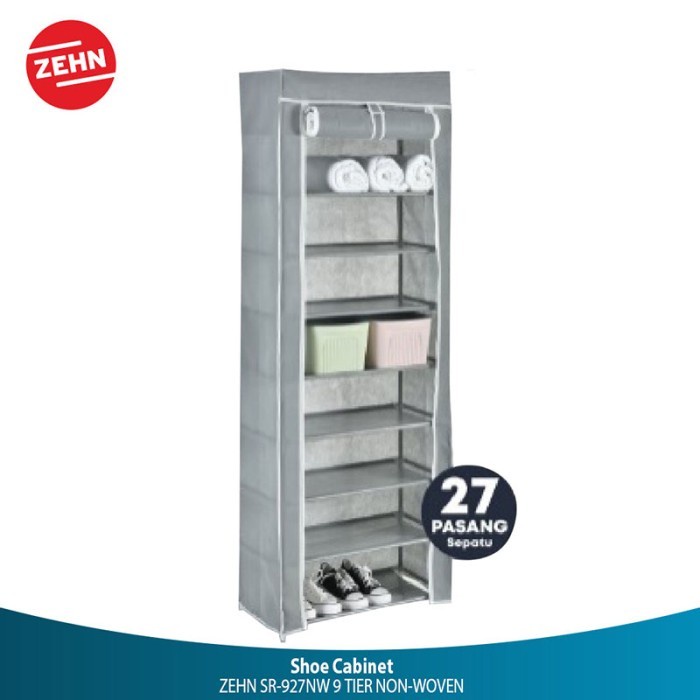 ✅Original Zehn Rak Sepatu 9 Tingkat / 9 Tier Non-Woven Shoe Cabinet Sr-927Nw Terbaru