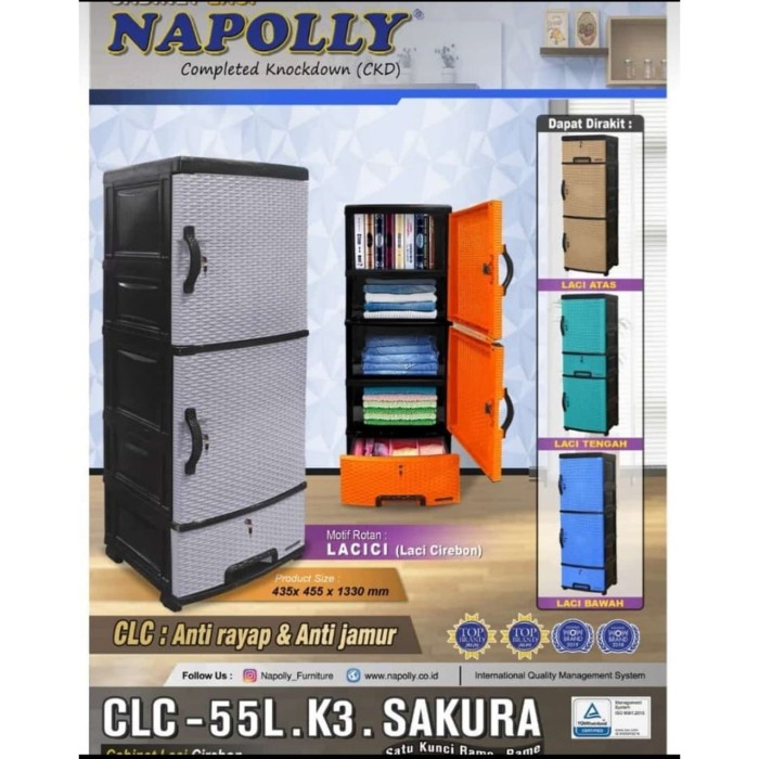 ✅Original Laci Plastik Lemari Plastik Penyimpanan Plastik Lacici Napolly Terbaru