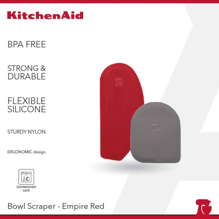 

✅Original Kitchenaid Bowl Scrapers Set Of 2 Red And Black Terbatas