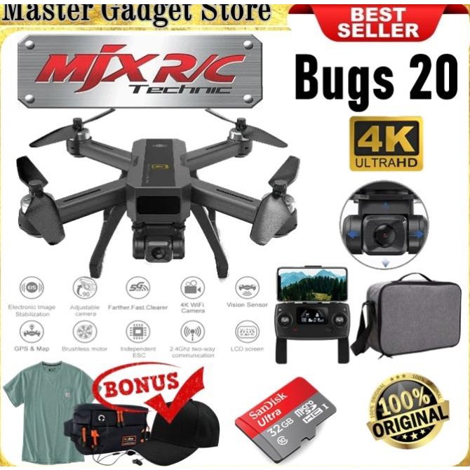 Ready Rc Drone Mjx Bugs 20 Eis Camera 4K Wifi 5G Optical Flow Rtf B20 Eis Original