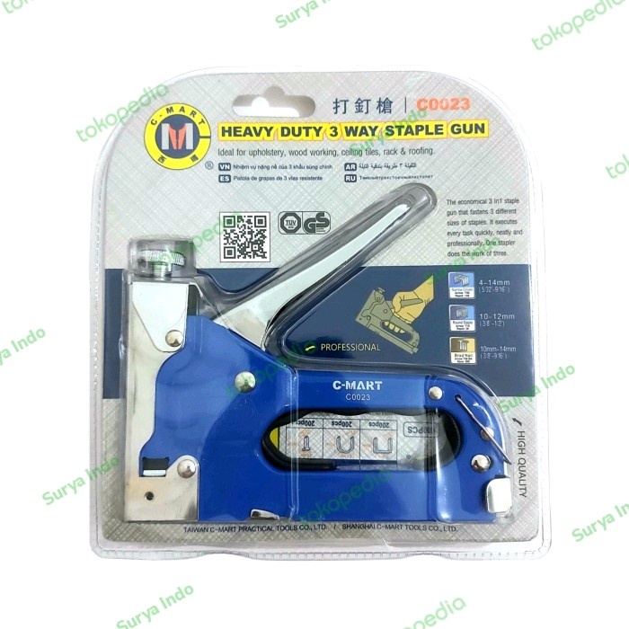 Staples Tembak 3 In 1 C-Mart C0023 Staples Gun Stapler Steples 3 Way Best