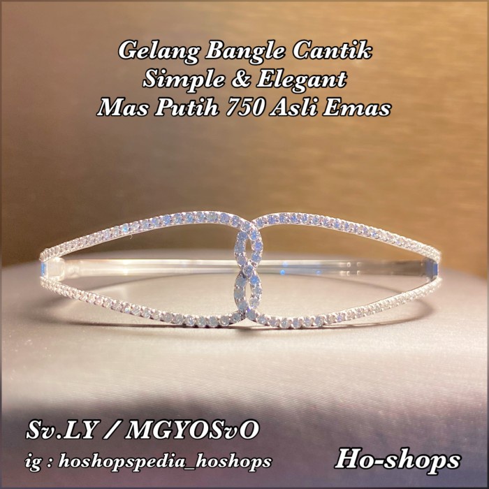 ✨Sale Gelang Cantik Model Berlian Mas Putih 750 Asli Emas Diskon