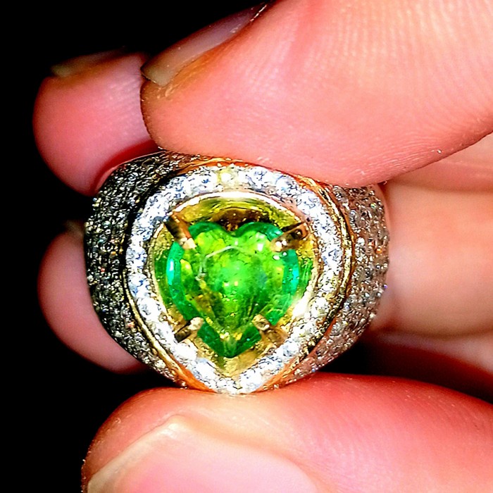 ✨Termurah Natural Vivid Green Emerald Beryl Colombia 1.6Ct Minor Gri 8.3X8.2Mm Terbatas