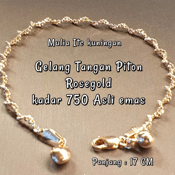 ✨Sale Gelang Tangan Piton Rosegold Kadar 750 Asli Emas Mg1881 Terbaru
