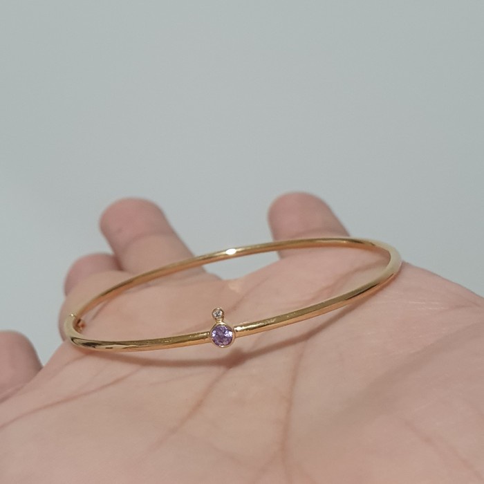 ✨Sale Gelang Bangle Simple Mata Ungu Satu Emas Limited