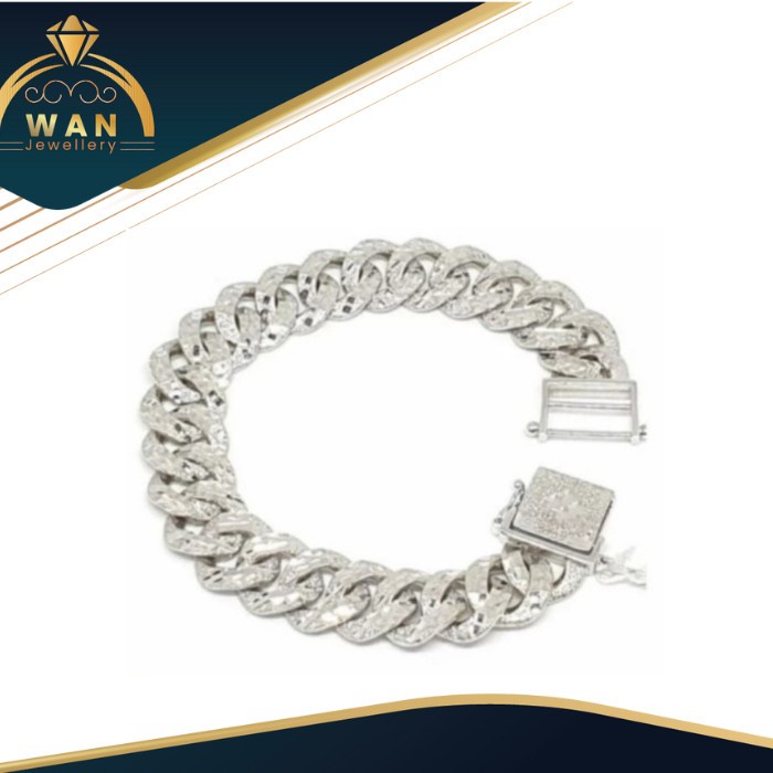 ✨Sale Gelang Tangan Sisik Naga Emas Putih Asli 750 Limited