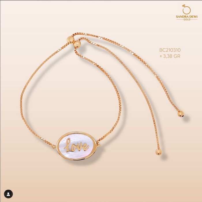 ✨Sale Gelang Tangan Serut Emas Sandra Dewi Gold Faith Series Mother Pearl Berkualitas