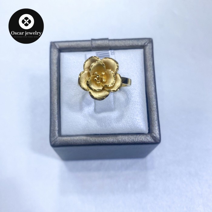 ✨Termurah Cincin Emas Kuning 24K 99 Bunga Cantik Ubs Diskon