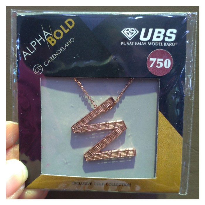 ✨Sale Kalung Rosegold Huruf W Ubs Alpha Bold Kadar 75 Real Gold Berkualitas