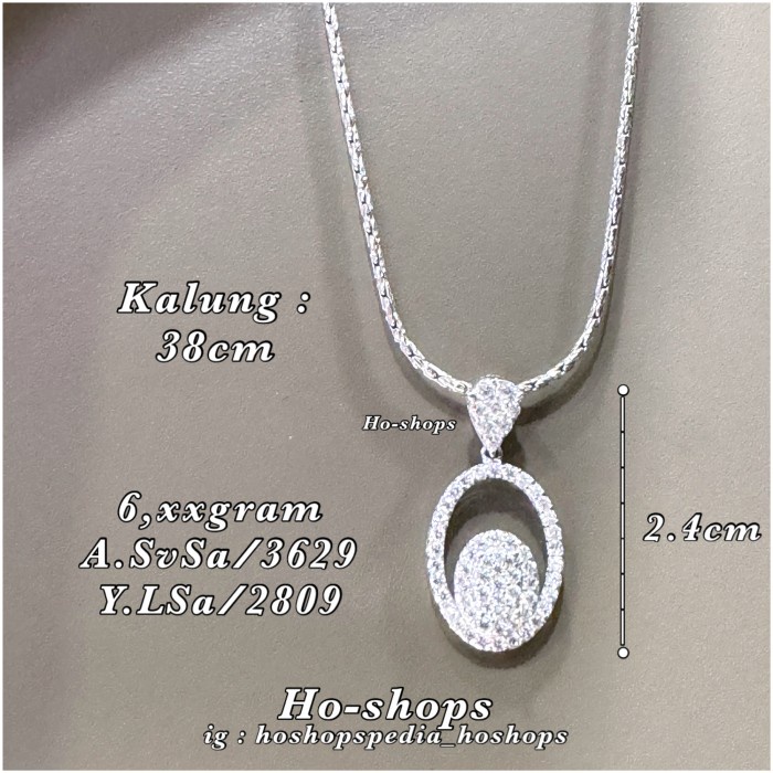 ✨Sale Kalung  Liontin Mas Putih Kadar 75 Asli Emas .99 Terbaru