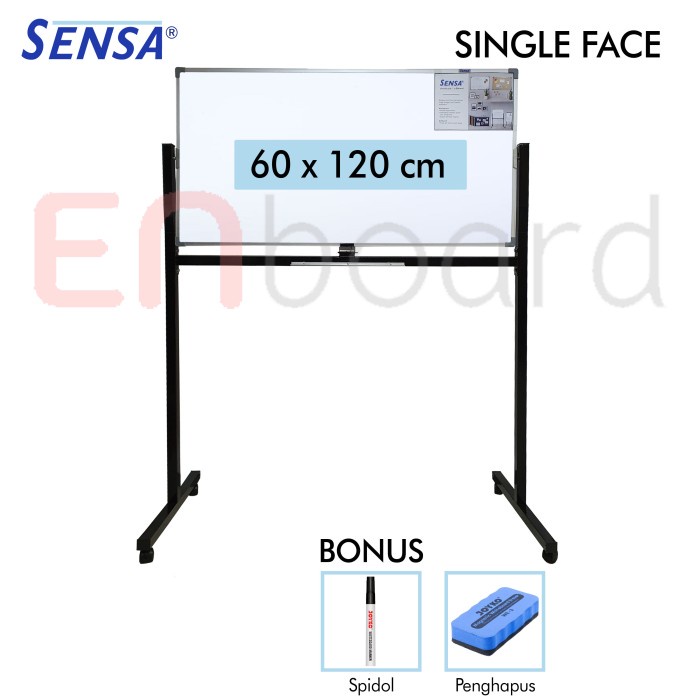 

✨Sale Papan Tulis Whiteboard Standing Single Face Sensa 60 X 120 Cm Terbatas