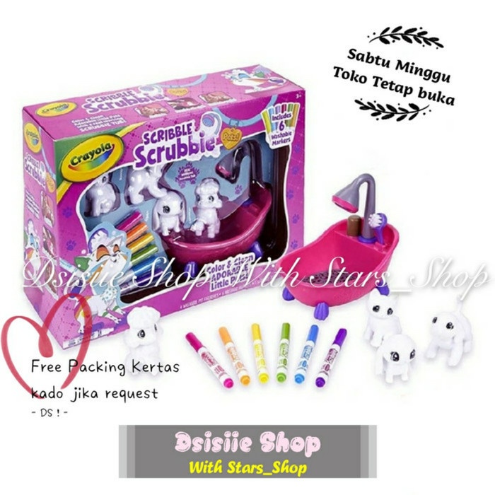 

✨Ready Crayola Scrible Scrubbie Pet Scrub Tub Playset Ori / Mainan Mewarnai Berkualitas