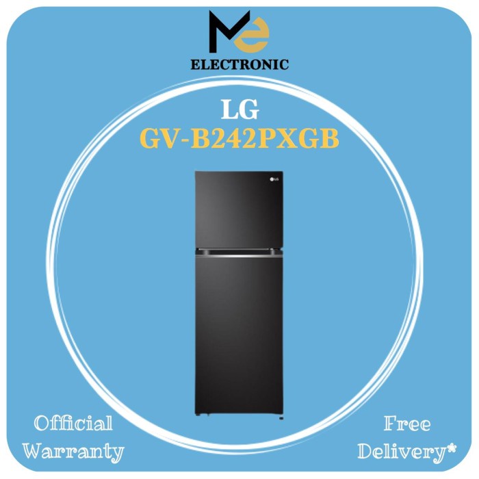 ✨Original Kulkas 2 Pintu Lg Gv-B242Pxgb 263 Liter Kulkas Lg Warna Hitam Gvb242 Limited