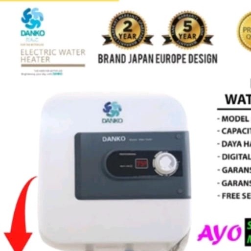 ✨New Ori Water Heater Danko 30LWater Heater Listrik Water Heater Low Watt Terbaru