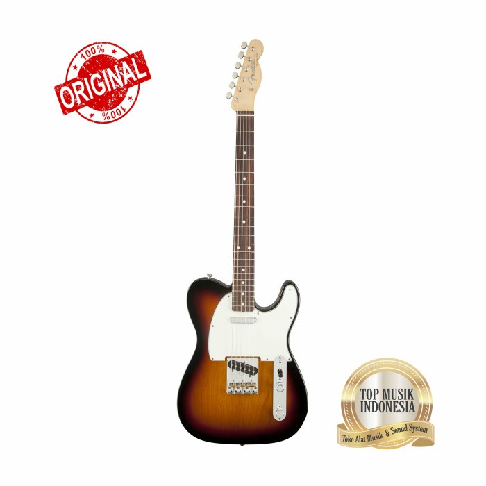✨New Ori Fender Vintera 60S Telecaster W-Bigsby Pau Ferro Fb 3-Tone Sunburst Berkualitas