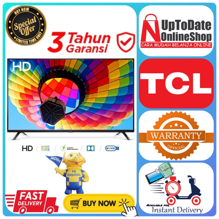 ✨New Tv Led 24Inch Tcl 24D3000A Digital Tv Usb Hdmi Moviedolby Audio Led Tv Limited