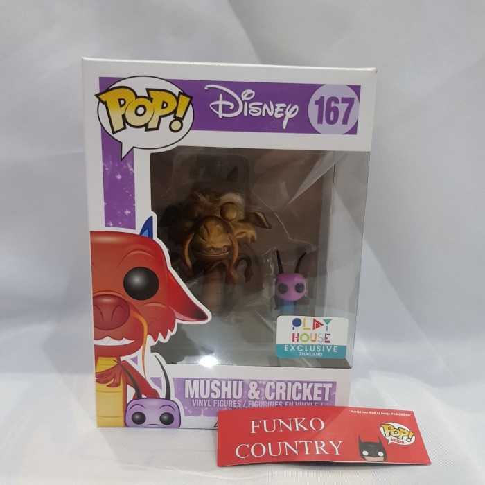 ✨New Funko Pop Disney Mulan Mushu And  Cricket Gold Playhouse Exclusive Berkualitas