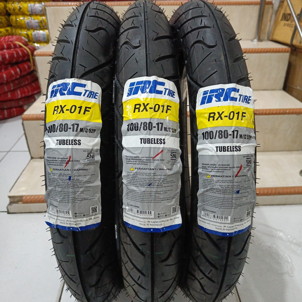 BAN LUAR MOTOR IRC 100/80-17 RX-01F, BAN DEPAN CB150, CBR150, VIXION, R15, GSX