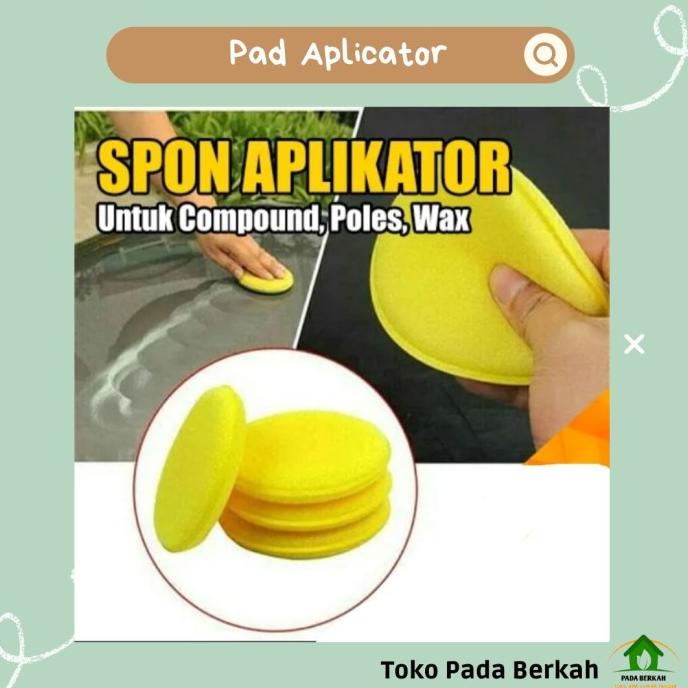 $$$$] Spon Bulat APLICATOR Pad Flat Busa Poles Model Rata Waxing Mobil Motor