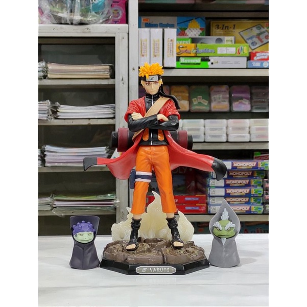 Action Figure Anime Naruto Uzumaki Sage Sannin Shima Fukasaku Mode LED