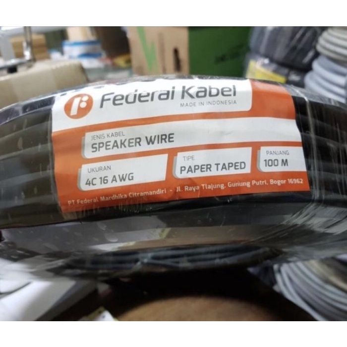 ✅Ori Kabel Speaker Wire 4C 16 Awg Federal 100M Diskon