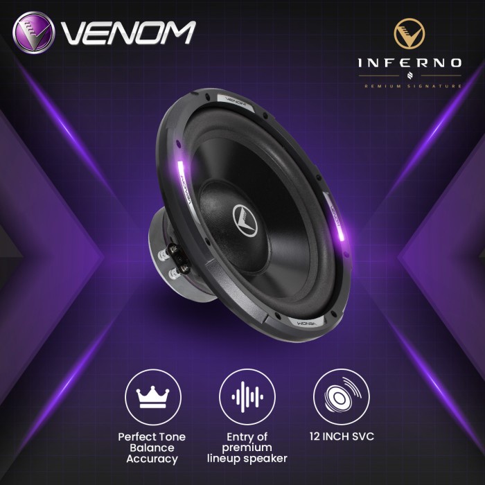 ✅Ori Venom Subwoofer Inferno 12E Speaker Subwoofer Single Coil 12Inch Berkualitas