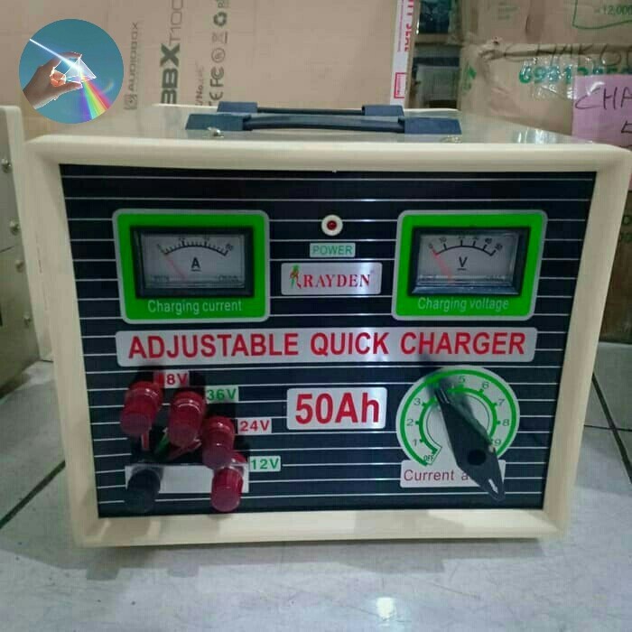 ✅New Charger Aki Rayden 12V 24V 36V 48V 50A Cas Aki Mobil Truk Bus Otomatis Diskon