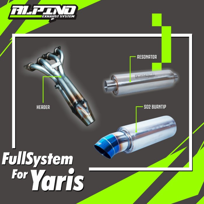 [Original] Fullsystem Yaris S 02 Burntip Alpino Exhaust Berkualitas