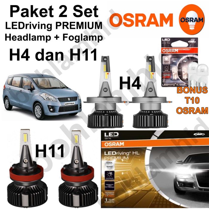[Original] Lampu Led Ertiga Osram Premium 2Set Headlamp H4 Foglamp H11 Limited
