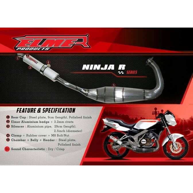 [Original] Knalpot Elmer Ninja 150 R / Ninja Rr Diskon