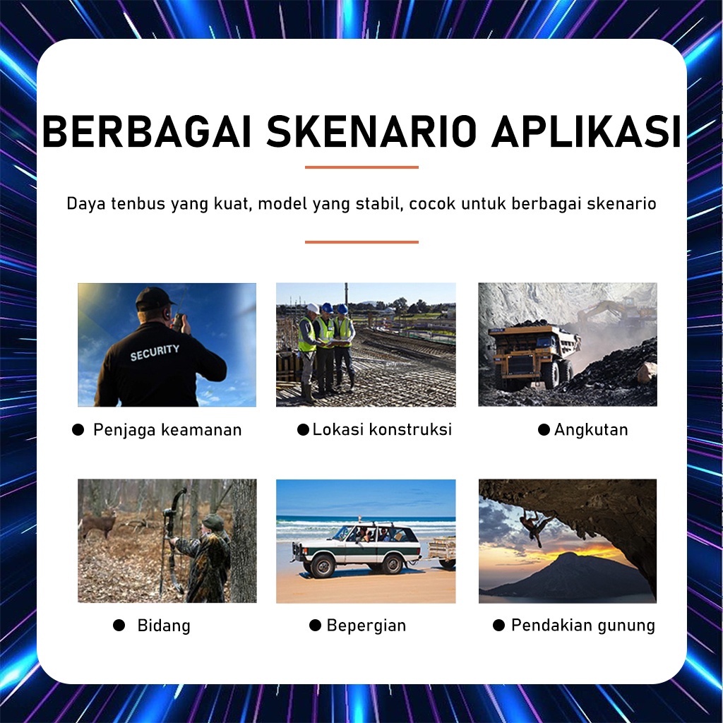 Walkie Talkie Nirkabel Baterai Li-Ion, Walkie Talkie Genggam, Walkie Talkie 6 Warna