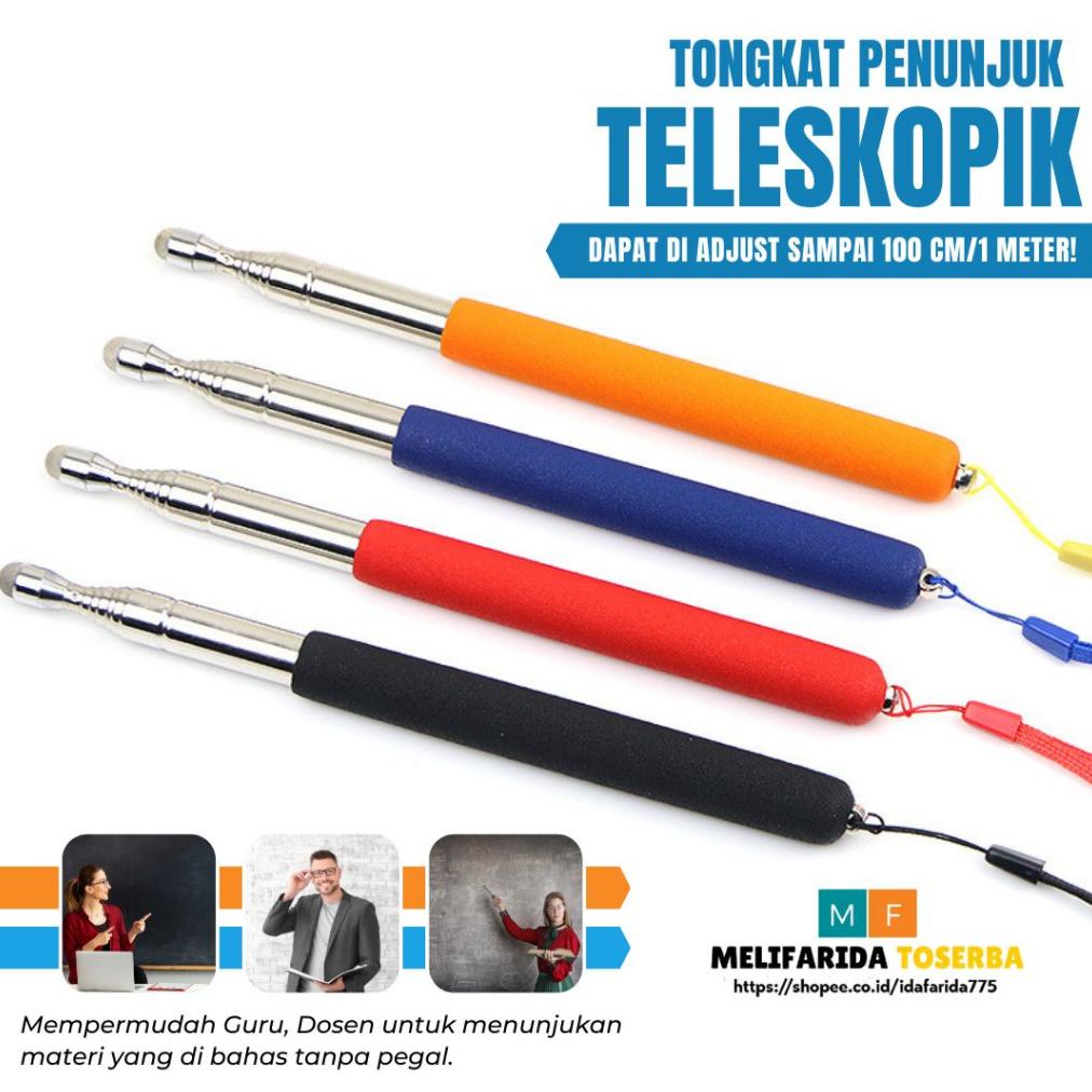

Hot - Tongkat Penunjuk Pointer Papan Tulis Teleskopik Stainless Steel Guru ,,
