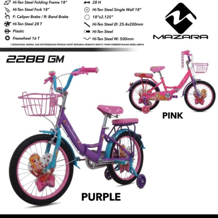✨Original Sepeda Anak Mini Lipat 16 Inch Mazara Berkualitas Terbaru