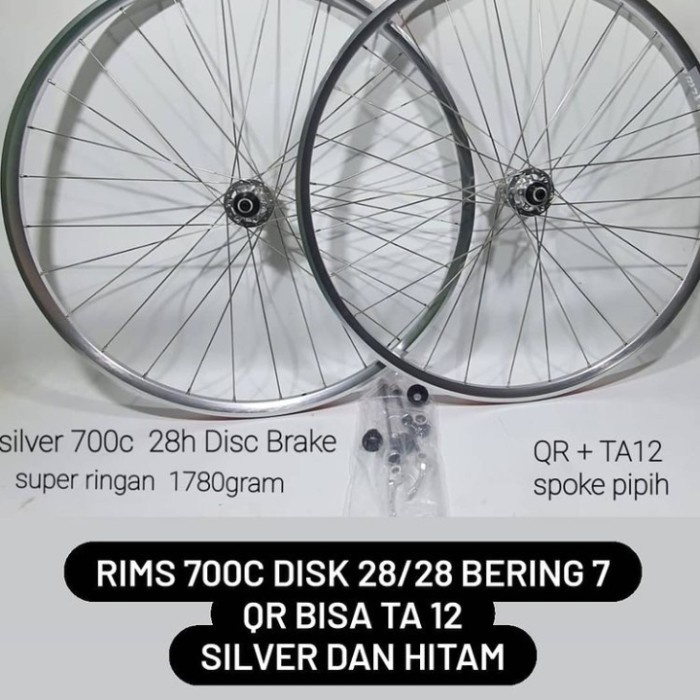 ✨Ori Wheelset Xlr8 700C Disc Brake 28 Hole Qr Ta12 Berkualitas