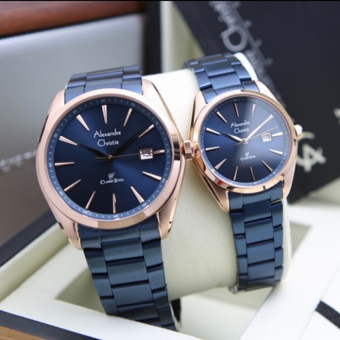 ✨Termurah Alexandre Christie Ac 8658 / Ac8658 Blue Rosegold - Jam Tangan Couple Diskon