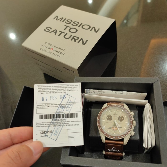 ✨Termurah Omega X Swatch Bioceramic Moonswatch Original Mission To Saturn Limited