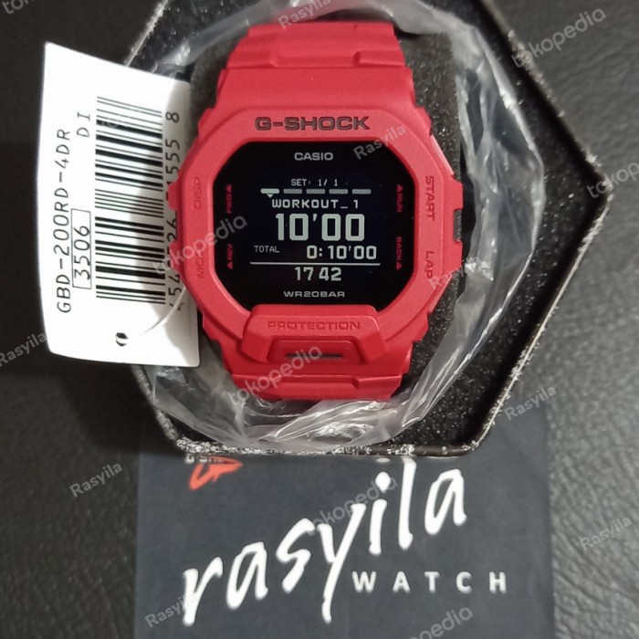 ✨Termurah Casio G-Shock Gshock Gbd 200Rd / Gbd200Rd / Gbd 200 - 4 / 4Dr Red Terbaru
