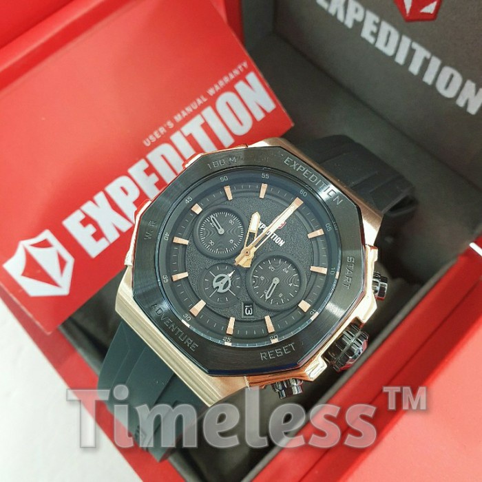 ✨Termurah Jam Tangan Pria Expedition E 6816 M Black Rosegold Diskon