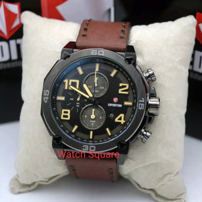 ✨Ready Jam Tangan Expedition Pria Original E6766 Black Brown Terbatas
