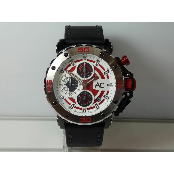 ✨Ready Jam Tangan Alexander Christie Pria Ac9205Mc Black Dial White Terbatas