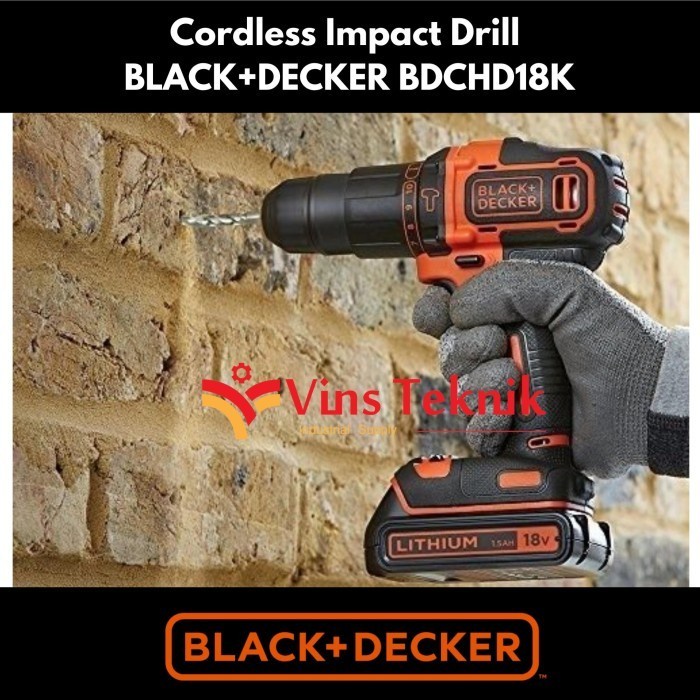 Cordless Hammer Drill Black Decker Bdchd18K