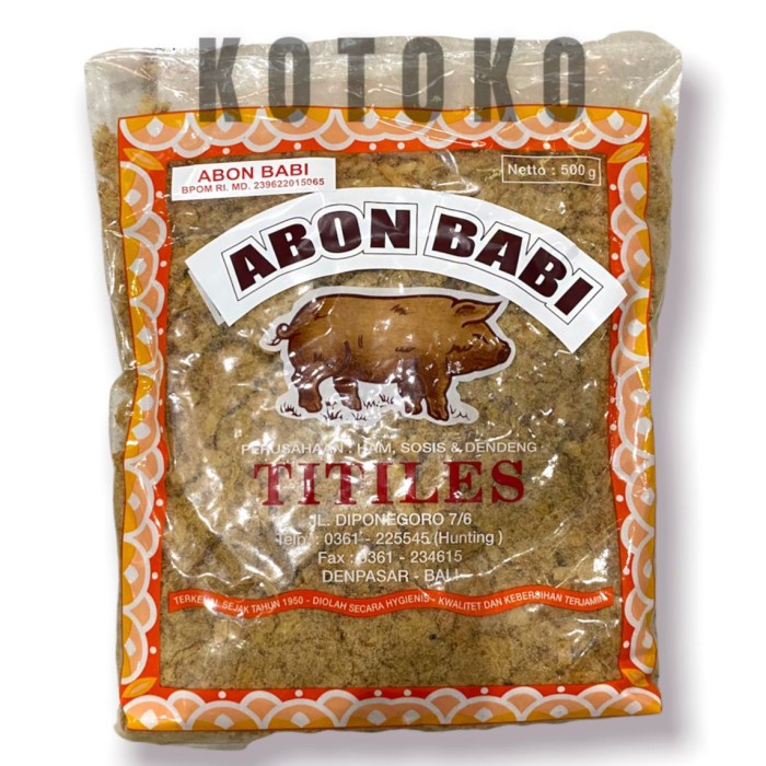 

Abon Babi Titiles / Abon Babi Original Titiles Bali 500Gr