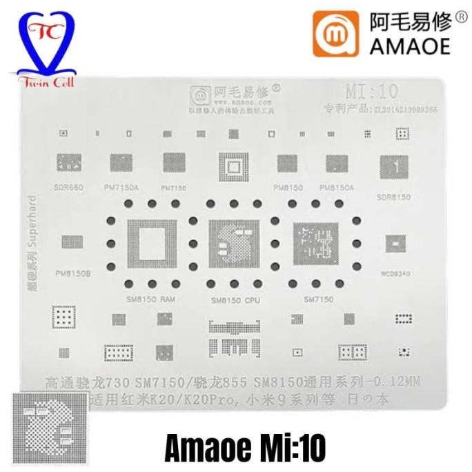 Plat Amaoe Mi10 Cetakan Ic Bga Cpu Sm7150 Sm8150 Stencil Original