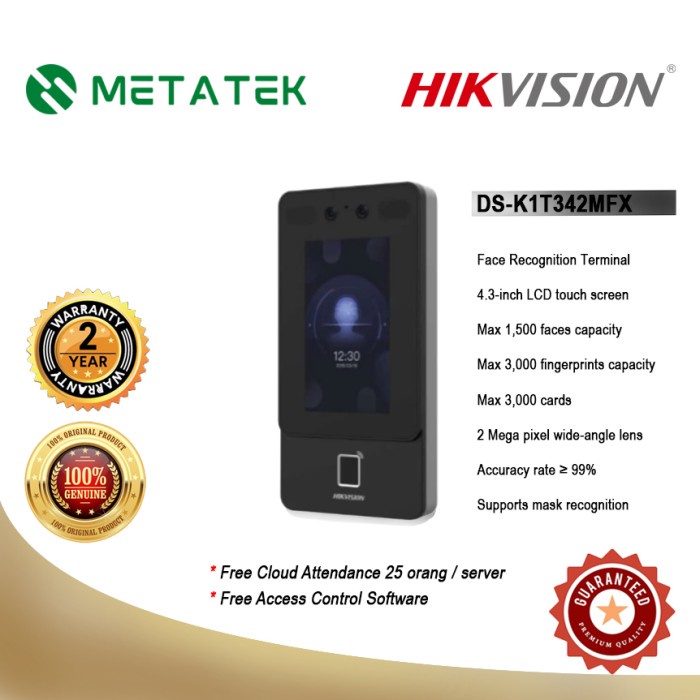 ✅Termurah Metatek  Hikvision Ds-K1T342Mfx Akses Kontrol  Absensi  Akses Pintu Diskon
