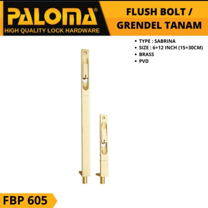 ✨Baru Paloma Flush Bolt Gold Grendel Tanam Pintu 8  12 Fbp 605 Terbatas