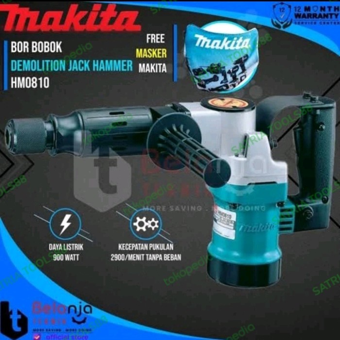 [Original] Makita Mesin Bor Bobok Beton Hm 0810 Demolition Hammer Hm0810 900Watt Limited