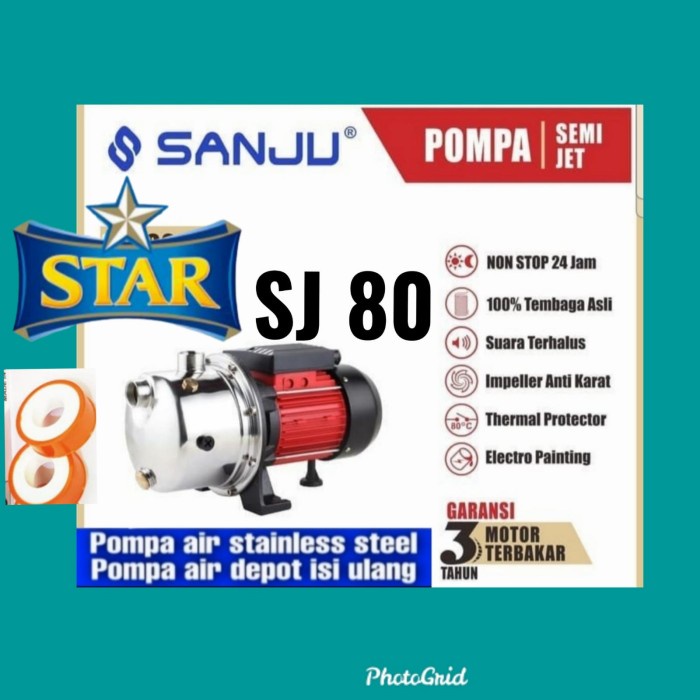 [Ori] Pompa Air Isi Ulang Ro Stainless Semi Jet Shimizu Sgjs 400 1100 600 Limited
