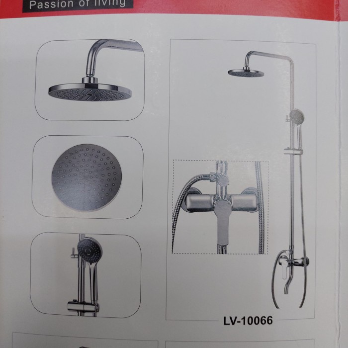 [New Ori] Shower Column Shower Tiang Set Keran Bathtub Lavenia Lv-10066 Original Diskon